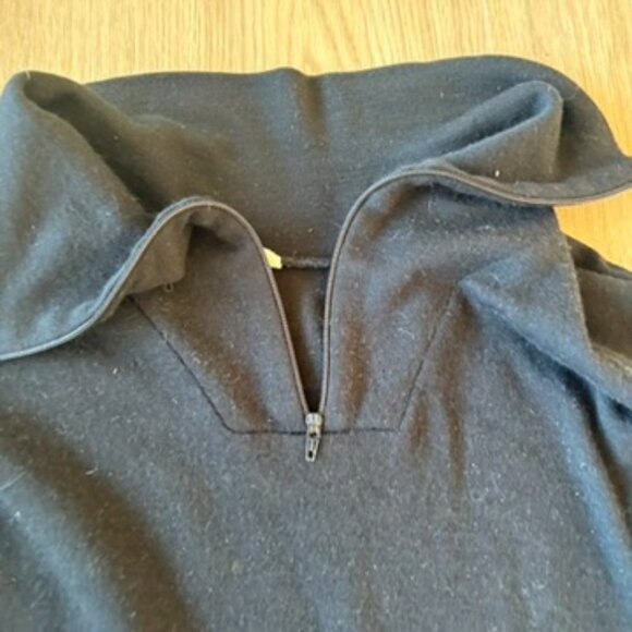 Justin Charles Black Merino Wool Quarter Zip Sweater XL - Picture 4 of 8